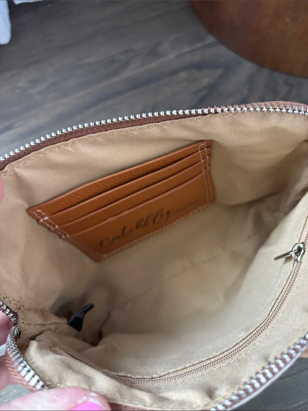 Catchfly Dome Wristlet,3 card holder,zip interior & top,embroidered flowers,bull